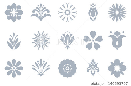 Flower icons set. Isolated elements for design. Vector graphics. Flower collection Flower icons set. Isolated elements for design. Vector graphics. Flower collection 140693797