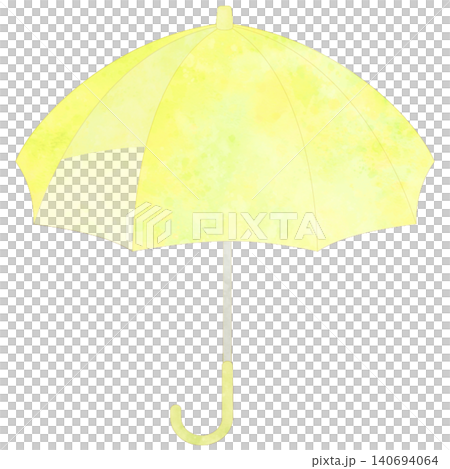 一幅水彩風格的黃色雨傘插圖,雨傘上有一個透明窗口。 一幅水彩風格的黃色雨傘插圖,雨傘上有一個透明窗口。 140694064