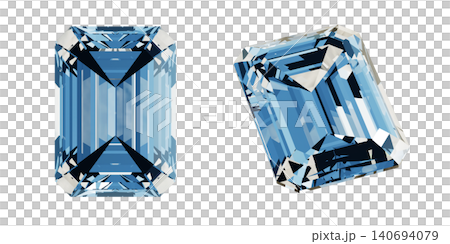 Emerald-cut diamond. A realistic 3DCG illustration of a gemstone. Emerald-cut diamond. A realistic 3DCG illustration of a gemstone. 140694079