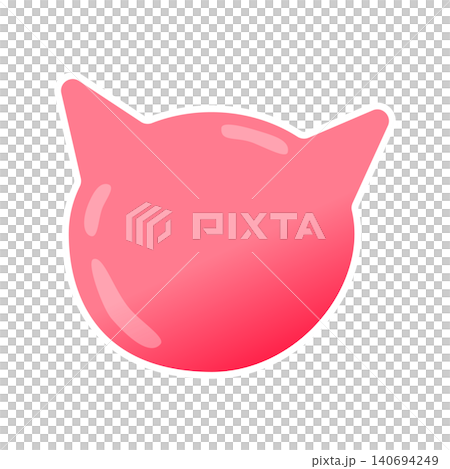 Puffy sticker-style cat-shaped icon in pink gradient color Puffy sticker-style cat-shaped icon in pink gradient color 140694249