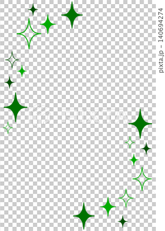 Two types of beautiful green diamond-shaped sparkling frames 140694274