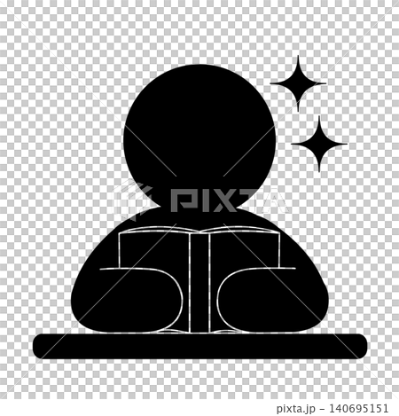 一個正在享受閱讀的人的象形圖。 140695151
