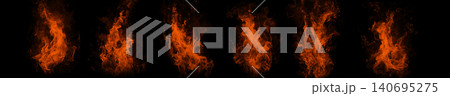 fire flames on a black background fire flames on a black background 140695275