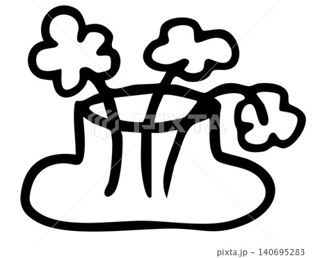 Hand drawn outline of flowers inside a vase for home decor, house, nature, garden, tree, plants, blossom, blooming, picnic, home yard, cartoon, floral, decoration, room, tattoo, kid colouring book 140695283