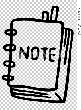 Hand drawn outline of notebook with pen inside for office workers, back to school, office supplies, leisure, hobby, activity, department store, stationery, lifestyle, weekdays, writing, colouring book Hand drawn outline of notebook with pen inside for office workers, back to school, office supplies, leisure, hobby, activity, department store, stationery, lifestyle, weekdays, writing, colouring book 140695792