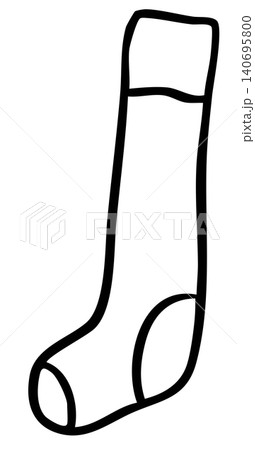 Hand drawn sock outline for kid colouring book, sticker, festive winter, fashion, accessory, cute patch, department store, supermarket, market, mart, brooch, pin, costume, clothes, online shopping 140695800