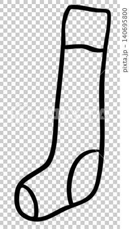 Hand drawn sock outline for kid colouring book, sticker, festive winter, fashion, accessory, cute patch, department store, supermarket, market, mart, brooch, pin, costume, clothes, online shopping 140695800