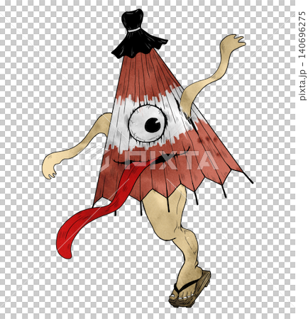 手繪的唐傘妖怪(傘妖)插圖 手繪的唐傘妖怪(傘妖)插圖 140696275