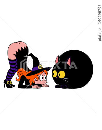 Witch and Black Cat Witch and Black Cat 140696798