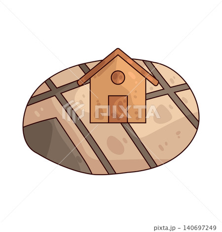 Illustration of House on a Map 140697249