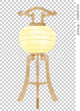 水彩插畫，描繪的是盂蘭盆節期間用作裝飾的紙燈籠。 140697391