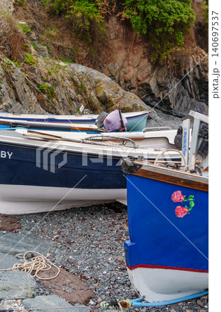 the small village of cadgwith at the coast of cornwall the small village of cadgwith at the coast of cornwall 140697537