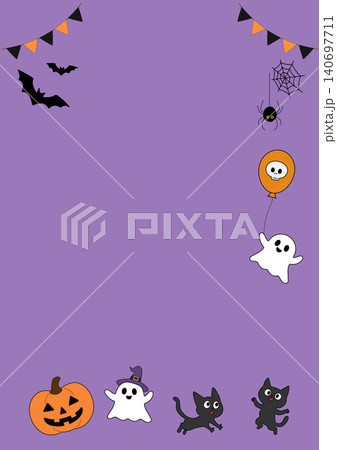 ハロウィンのお知らせに使えるかわいいイラスト　背景素材 140697711