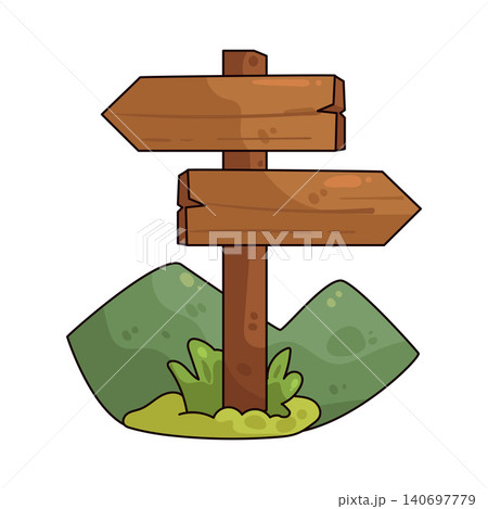 Illustration of Trail Sign Illustration of Trail Sign 140697779