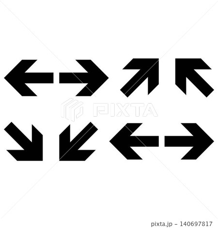 Black Bold Arrow Icon Vector Set for Navigation UI Design Black Bold Arrow Icon Vector Set for Navigation UI Design 140697817