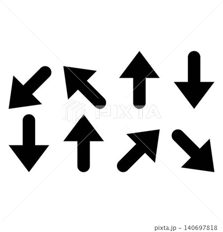 Black Bold Arrow Icon Vector Set for Navigation UI Design Black Bold Arrow Icon Vector Set for Navigation UI Design 140697818