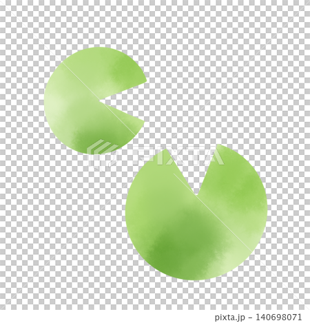 Watercolor-style water lily leaf material - Cute hand-drawn illustration floating on the water's surface 140698071