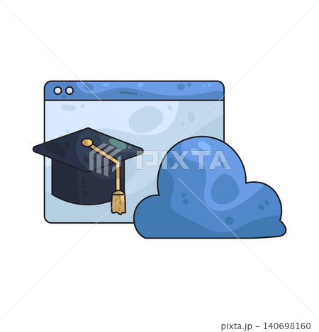 Illustration of Online Cloud Education Illustration of Online Cloud Education 140698160