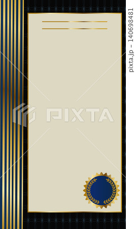 Vector luxury elegant certificate template background with golden stripes and wax seal Vector luxury elegant certificate template background with golden stripes and wax seal 140698481