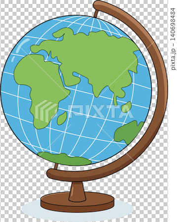 Vector classroom school globe icon on stand showing Europe and Africa continents Vector classroom school globe icon on stand showing Europe and Africa continents 140698484
