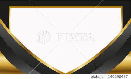 Vector elegant black and gold frame backdrop template for invitation card design 140698487