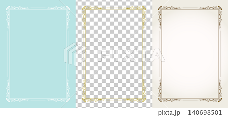 Elegant Vintage Frame 3-Color Set / Retro Antique Background Vector Illustration Elegant Vintage Frame 3-Color Set / Retro Antique Background Vector Illustration 140698501