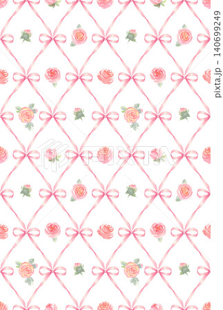 Floral vintage trellis shabby chic seamless pattern 140699249
