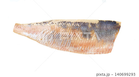 herring fillet isolated, top view. atlantic herring fillet isolated on white background flat lay. herring fillet isolated, top view. atlantic herring fillet isolated on white background flat lay. 140699293