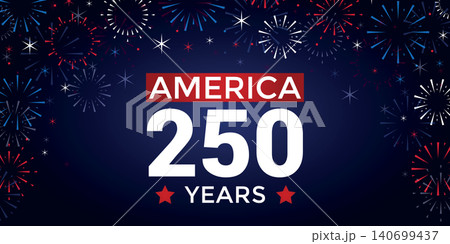 america USA anniversary 250 years happy Independence Day firework vector illustration 140699437