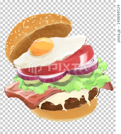 Hamburger hand drawn illustration 140699524