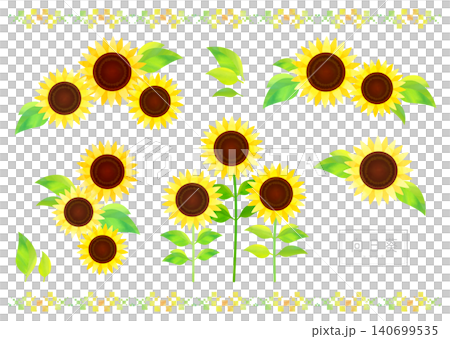 Vibrant sunflower illustration variations Vibrant sunflower illustration variations 140699535