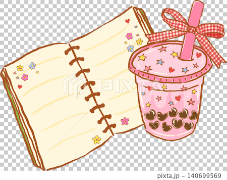 Boba Tea Bookish, Cute Bubble Tea and Journal Bookish Hand Drawn Boba Tea Bookish, Cute Bubble Tea and Journal Bookish Hand Drawn 140699569
