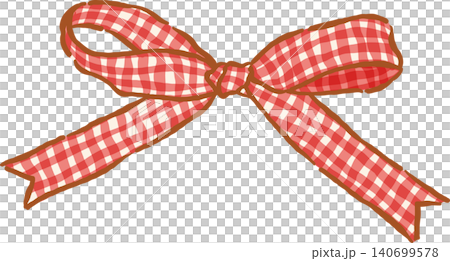 Retro Red Gingham Ribbon Bow Whimsical Hand Drawn Doodle Retro Red Gingham Ribbon Bow Whimsical Hand Drawn Doodle 140699578