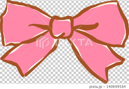 Retro Pink Bow Whimsical Hand Drawn Doodle Retro Pink Bow Whimsical Hand Drawn Doodle 140699584
