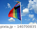 Budapest, Hungary - June 20, 2026 Progress Pride Flag in Wind 140700835