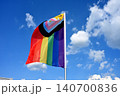 Budapest, Hungary - June 20, 2026 Progress Pride Flag Under Blue Sky 140700836