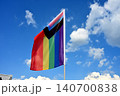 Budapest, Hungary - June 20, 2026 Progress Pride Flag in Daylight 140700838