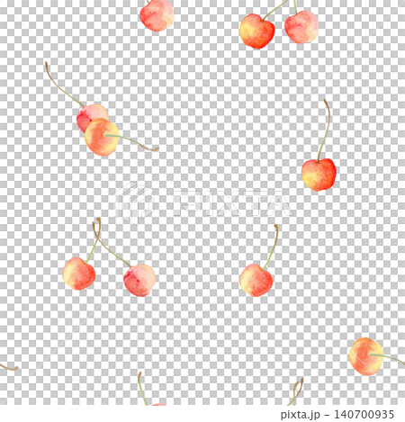櫻桃水彩插畫無縫圖案 140700935