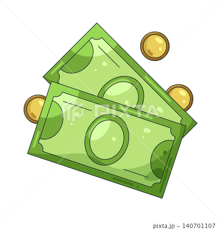 Illustration of Cash and coins 140701107