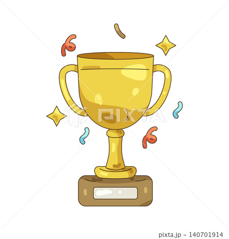 Illustration of golden trophy Illustration of golden trophy 140701914