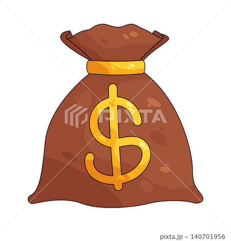 Illustration of money bag with a dollar sign  140701956