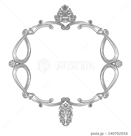 Symmetric baroque hand drawn frame vector illustration Symmetric baroque hand drawn frame vector illustration 140702058