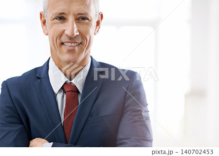 Crossed arms, business and portrait of senior man with confidence for career, job and working. Professional office, startup agency and person with team for company pride, smile and positive attitude Crossed arms, business and portrait of senior man with confidence for career, job and working. Professional office, startup agency and person with team for company pride, smile and positive attitude 140702453