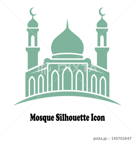 Mosque silhouette icon design for Ramadan greeting print or poster Mosque silhouette icon design for Ramadan greeting print or poster 140702647