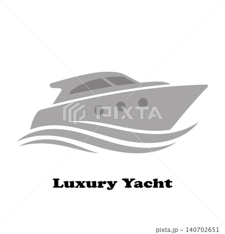 Luxury yacht icon design for marine banner or nautical poster print Luxury yacht icon design for marine banner or nautical poster print 140702651