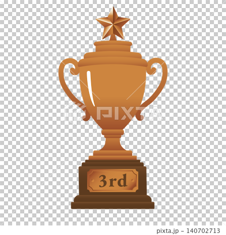 3rd Place Trophy Bronze Cup Starred Podium Vector Illustration 3rd Place Trophy Bronze Cup Starred Podium Vector Illustration 140702713