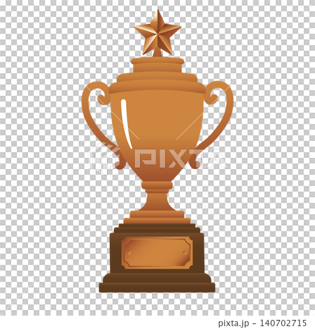 Vector illustration of a bronze trophy cup/winner's cup with a star. Vector illustration of a bronze trophy cup/winner's cup with a star. 140702715