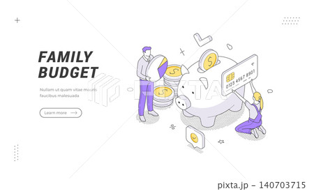 Family Budget And Financial Planning Isometric Vector Illustration For Money Savings Concept Family Budget And Financial Planning Isometric Vector Illustration For Money Savings Concept 140703715