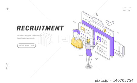 Recruitment And Human Resources Isometric Vector Illustration Banner Template Recruitment And Human Resources Isometric Vector Illustration Banner Template 140703754