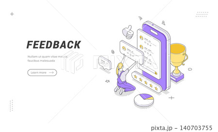 Customer Feedback And Review System Isometric Vector Illustration Banner Template Customer Feedback And Review System Isometric Vector Illustration Banner Template 140703755